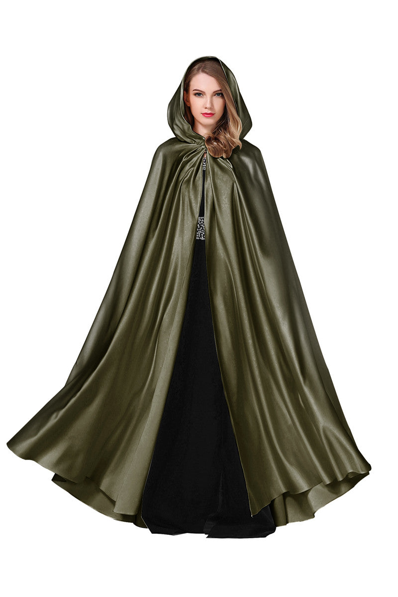 BEAUTELICATE Damen-Hochzeitsumhang mit Kapuze, Brautumhang, Poncho, volle Länge (mehr Farben)