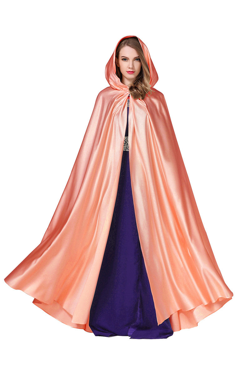 BEAUTELICATE Damen-Hochzeitsumhang mit Kapuze, Brautumhang, Poncho, volle Länge (mehr Farben)