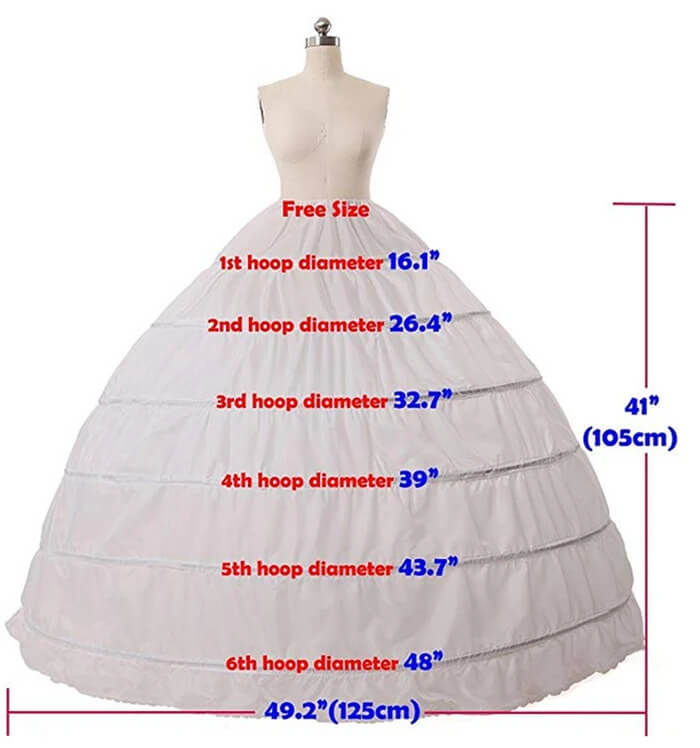Full-A-line-6-Hoop-Floor-Length-Bridal-Dress-Gown-Slip-Petticoat-P08