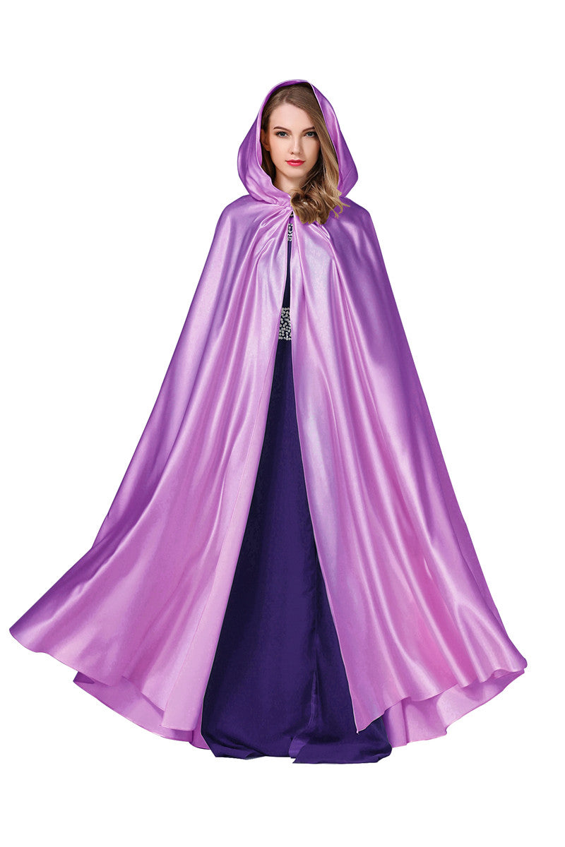 BEAUTELICATE Damen-Hochzeitsumhang mit Kapuze, Brautumhang, Poncho, volle Länge (mehr Farben)