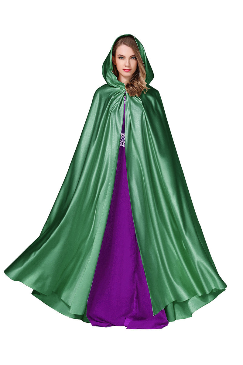 BEAUTELICATE Damen-Hochzeitsumhang mit Kapuze, Brautumhang, Poncho, volle Länge (mehr Farben)