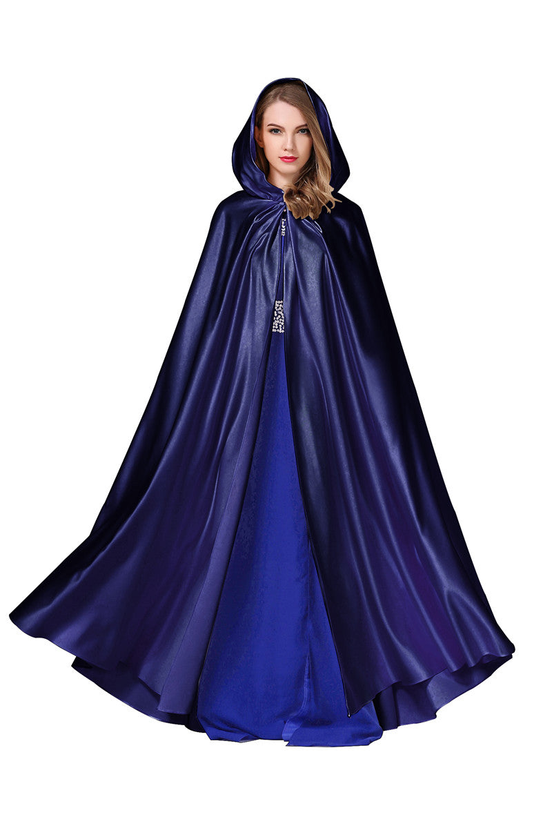 BEAUTELICATE Damen-Hochzeitsumhang mit Kapuze, Brautumhang, Poncho, volle Länge (mehr Farben)