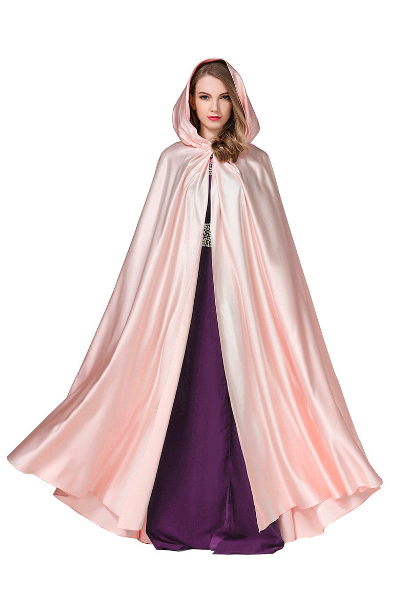 BEAUTELICATE Damen-Hochzeitsumhang mit Kapuze, Brautumhang, Poncho, volle Länge (mehr Farben)