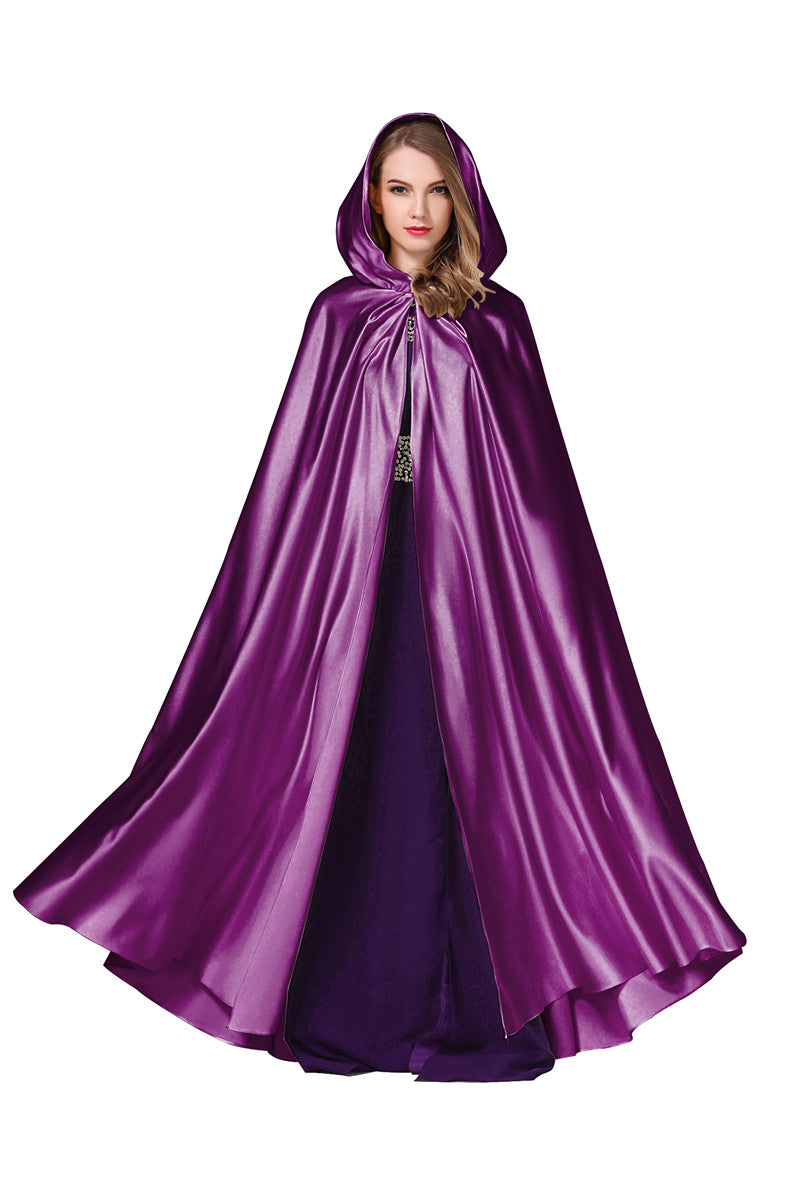 BEAUTELICATE Damen-Hochzeitsumhang mit Kapuze, Brautumhang, Poncho, volle Länge (mehr Farben)