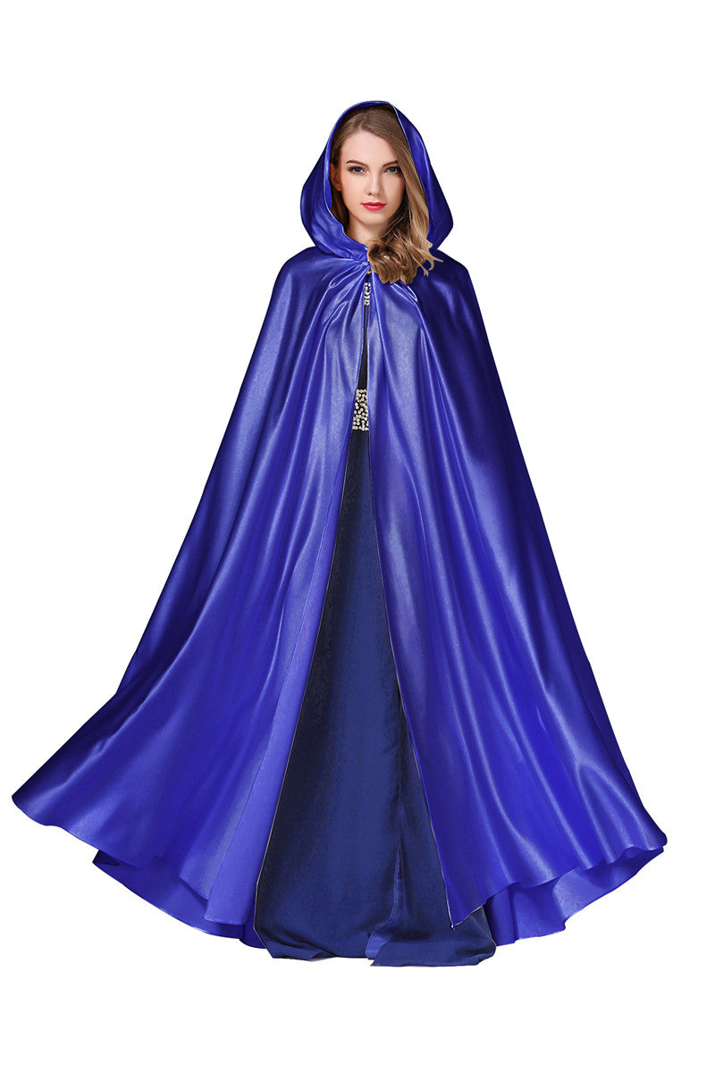 BEAUTELICATE Damen-Hochzeitsumhang mit Kapuze, Brautumhang, Poncho, volle Länge (mehr Farben)