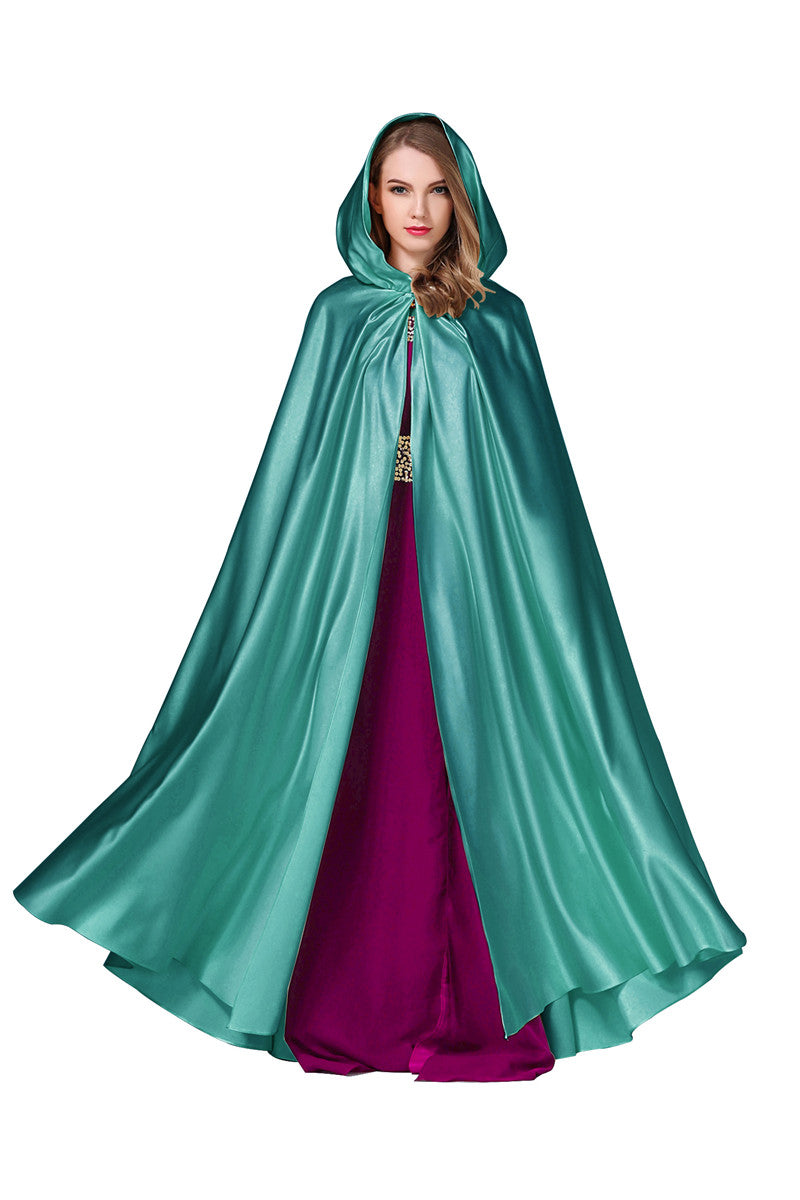 BEAUTELICATE Damen-Hochzeitsumhang mit Kapuze, Brautumhang, Poncho, volle Länge (mehr Farben)