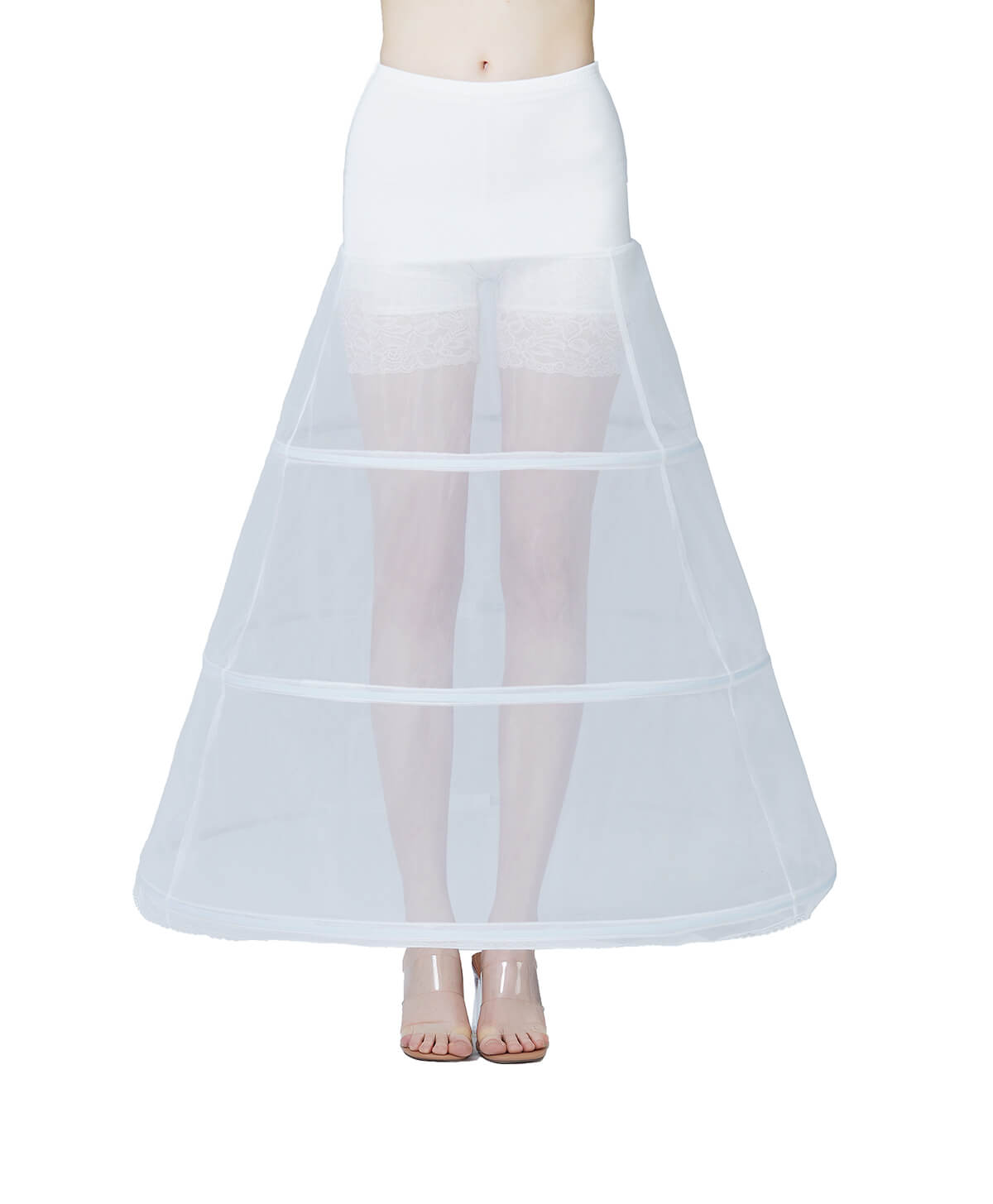 Wedding-Bridal-Petticoat-A-Line-3-Hoops-Underskirt-Slip-For-Women-Long-Dress-Gown-White