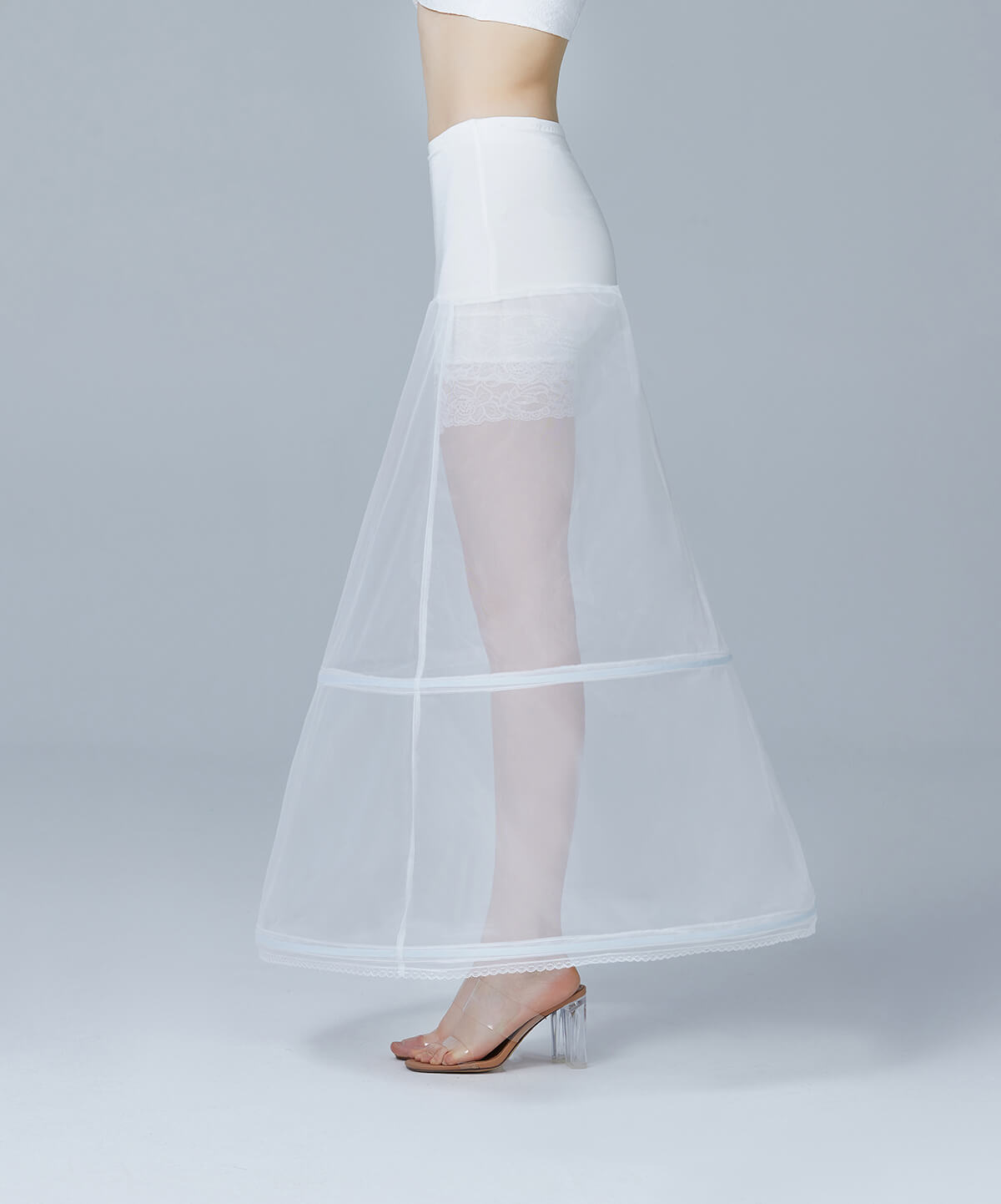 Wedding-Bridal-Petticoat-A-Line-2-Hoops-Underskirt-Slip-For-Women-Long-Dress-Gown-White