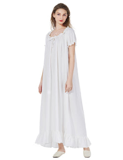 BEAUTELICATE Women Victorian Nightgown Cotton Sleepwear Maternity Nightie Long Oversize