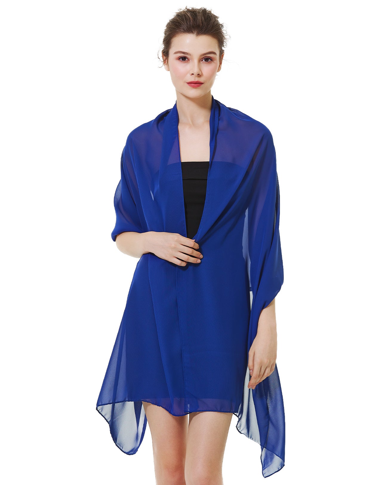 BEAUTELIATE Soft Chiffon Scarfs Shawls and Wraps for Evening Dresses Blue Wedding