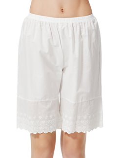 Women 100% Cotton Half Slip Above Knee Length Pettipants Shorts