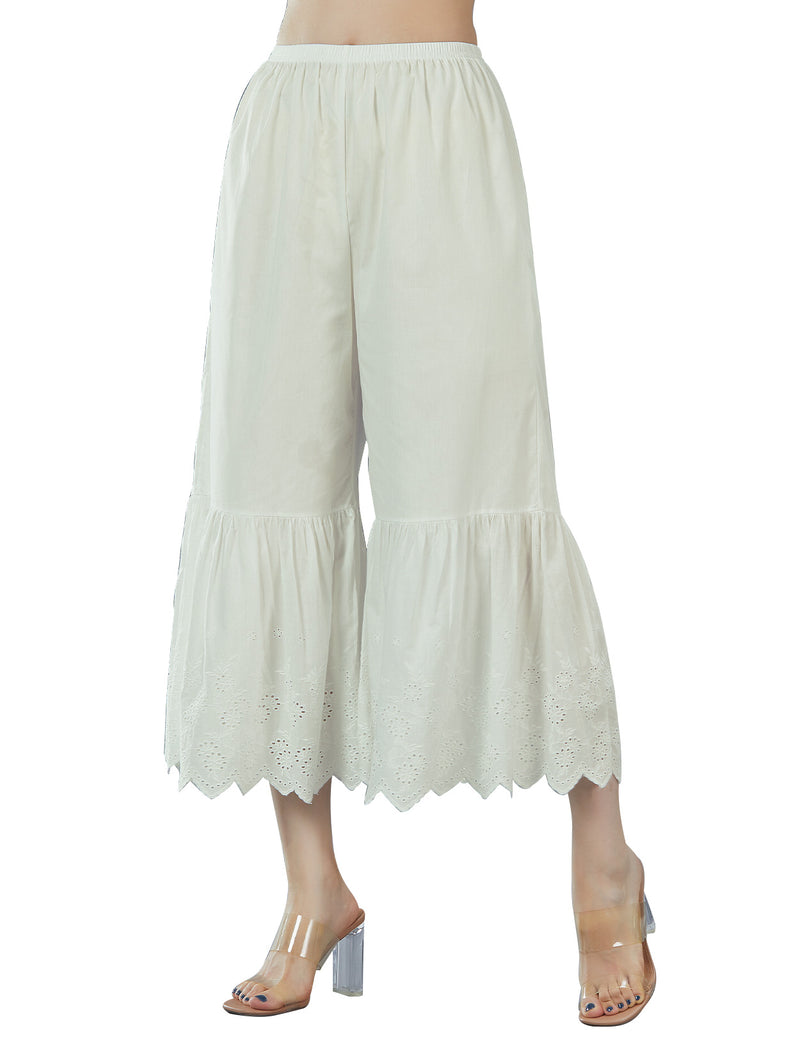 Cotton Pettipants Culotte Slip Cropped Pantaloons Pants Lace Bloomers