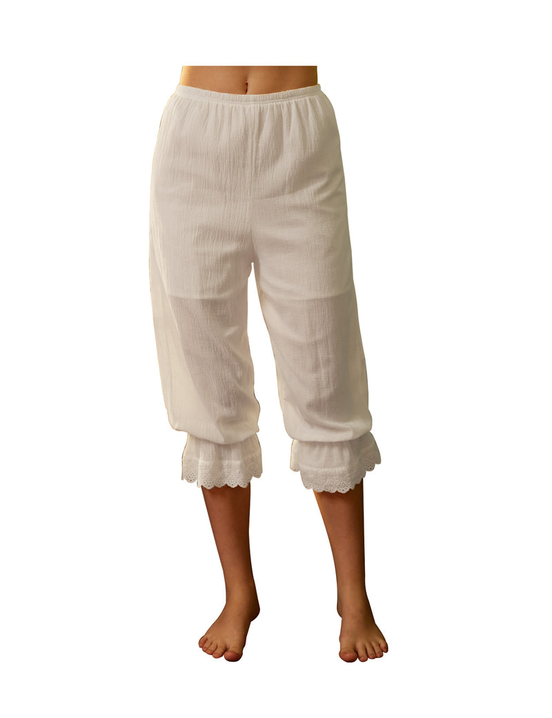 Women’s Cotton Bloomer Victorian Pantaloons Pettipants with Lace Edge