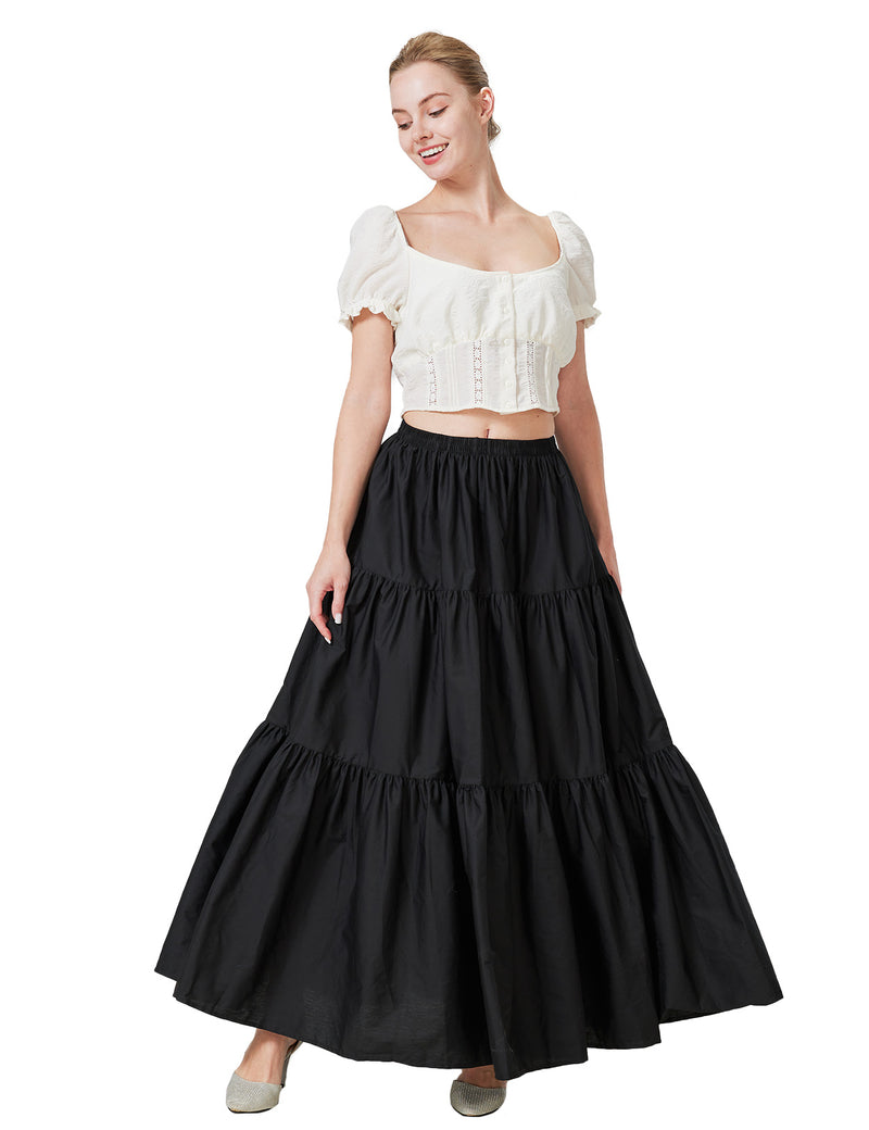 Beautelicate 100% Cotton Tiered Maxi Skirt