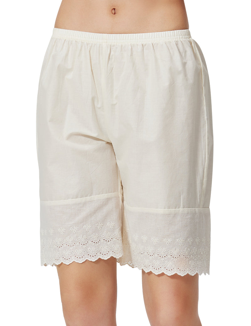 Women 100% Cotton Half Slip Above Knee Length Pettipants Shorts