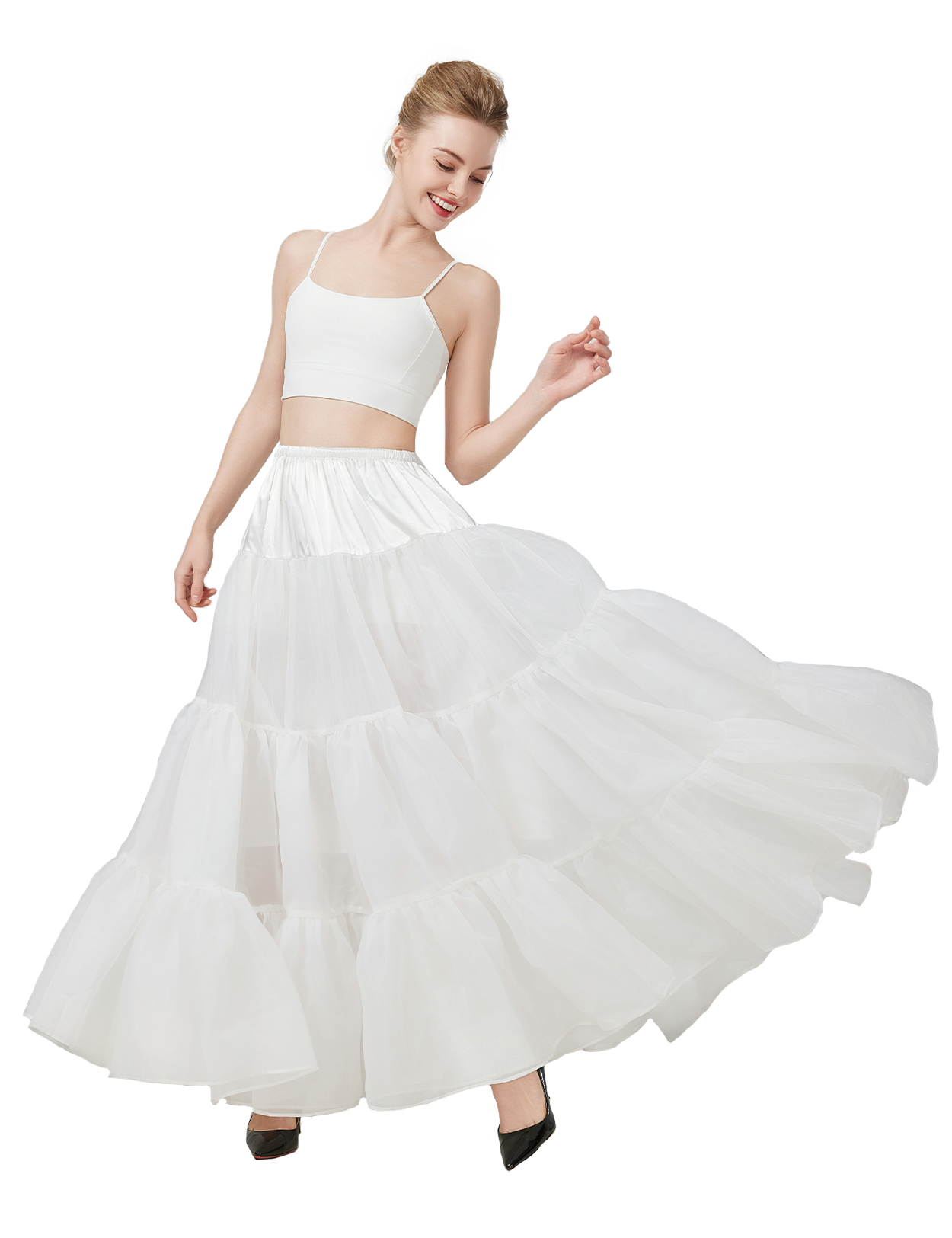 Beautelicate Organza Petticoat Wedding Crinoline for Ball Gown Underskirt with Lining
