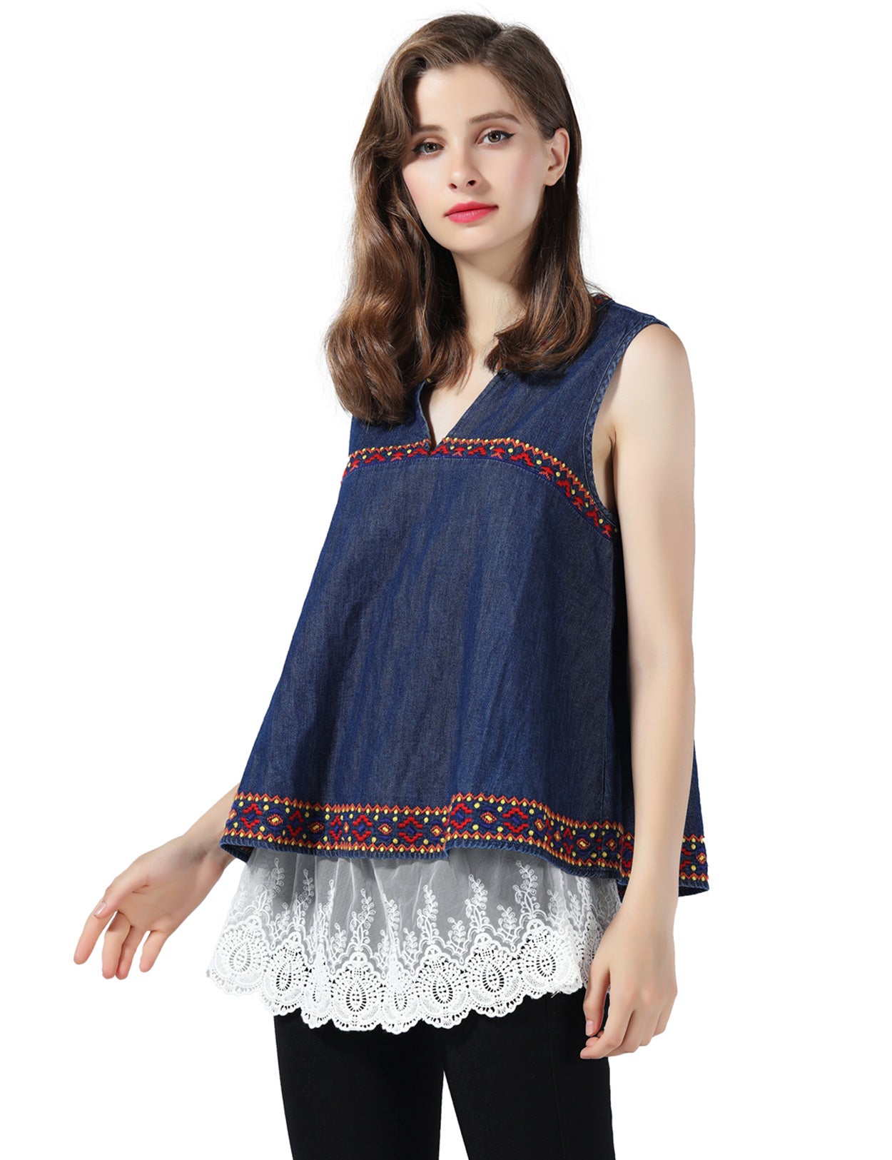 Ivory/Black Mini Underskirt - Floral Lace Shirt Extender Slip