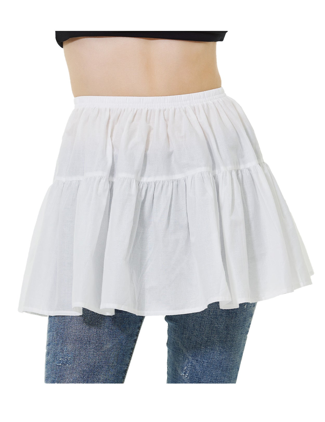 Pure Cotton Mini Underskirt Shirt Extender for Women