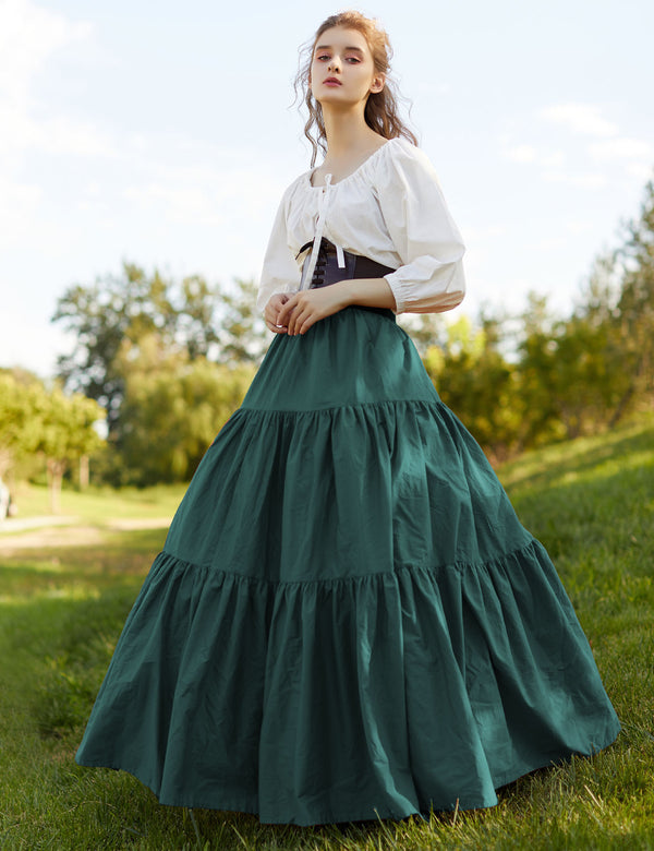 Beautelicate 100% Cotton Tiered Maxi Skirt