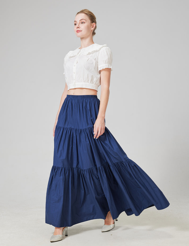 Beautelicate 100% Cotton Tiered Maxi Skirt