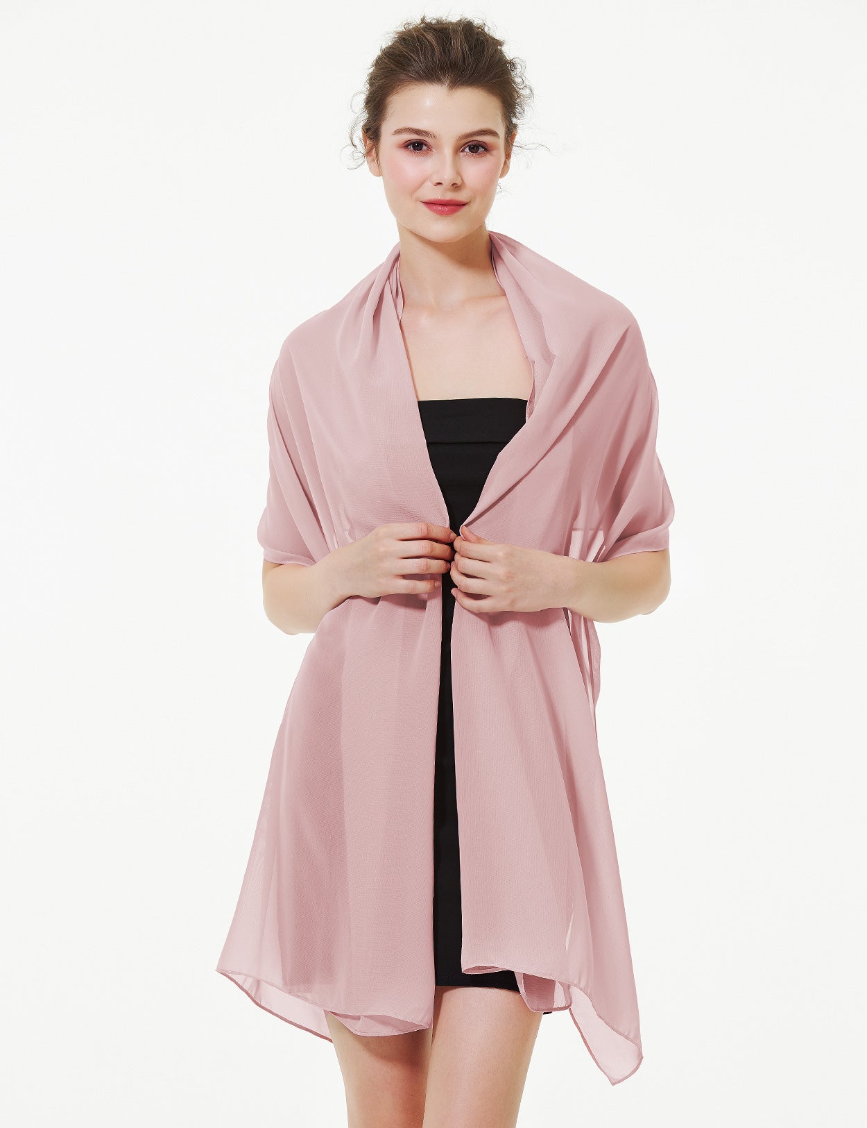 BEAUTELIATE Soft Chiffon Scarfs Shawls and Wraps for Evening Dresses Pink Wedding