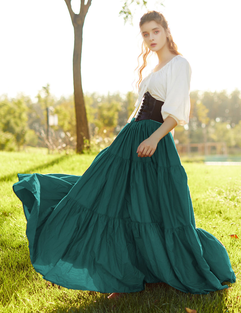 Beautelicate 100% Cotton Tiered Maxi Skirt