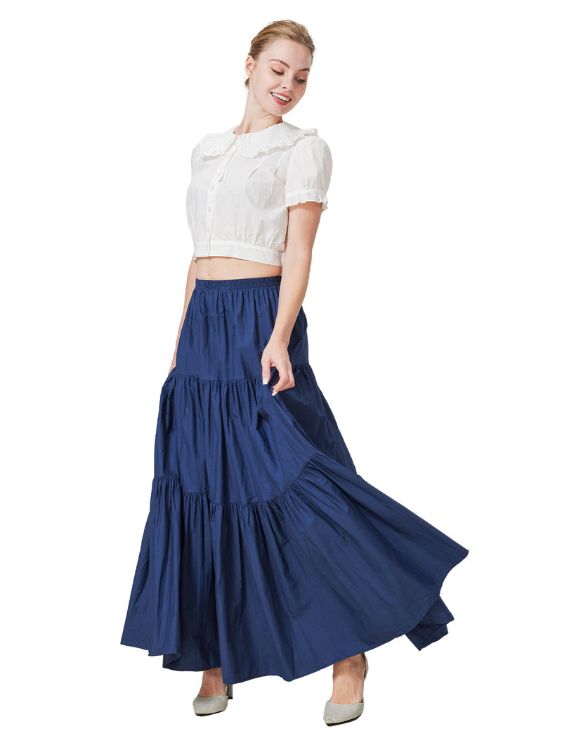 Beautelicate 100% Cotton Tiered Maxi Skirt