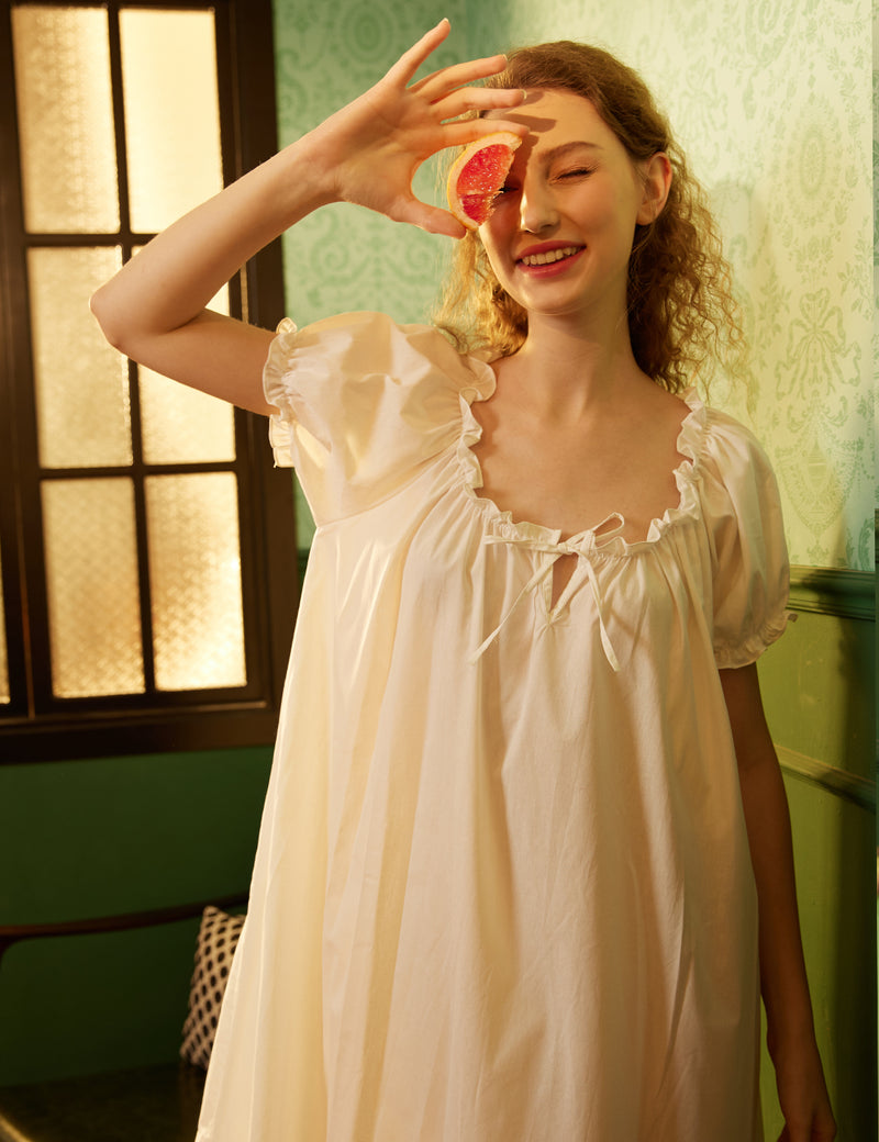 BEAUTELICATE Women Victorian Nightgown Cotton Sleepwear Maternity Nightie Long Oversize