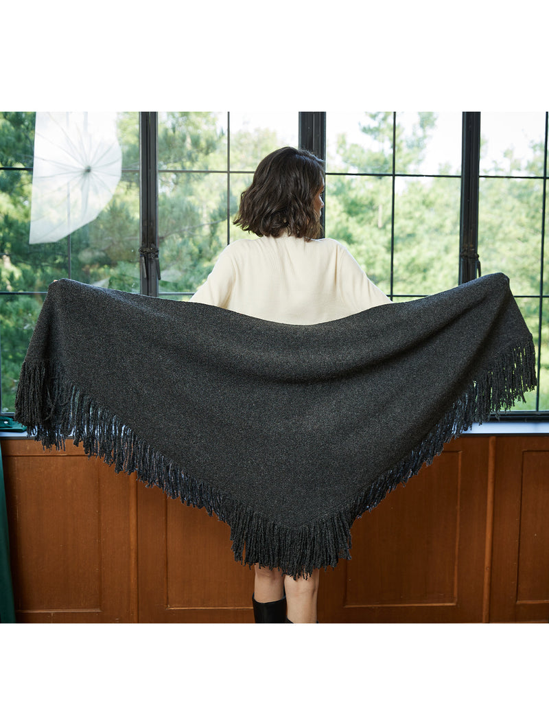 BEAUTELICATE Women Wool Blend Shawl Warp Fringed Shawl Knitted Triangle Shawls