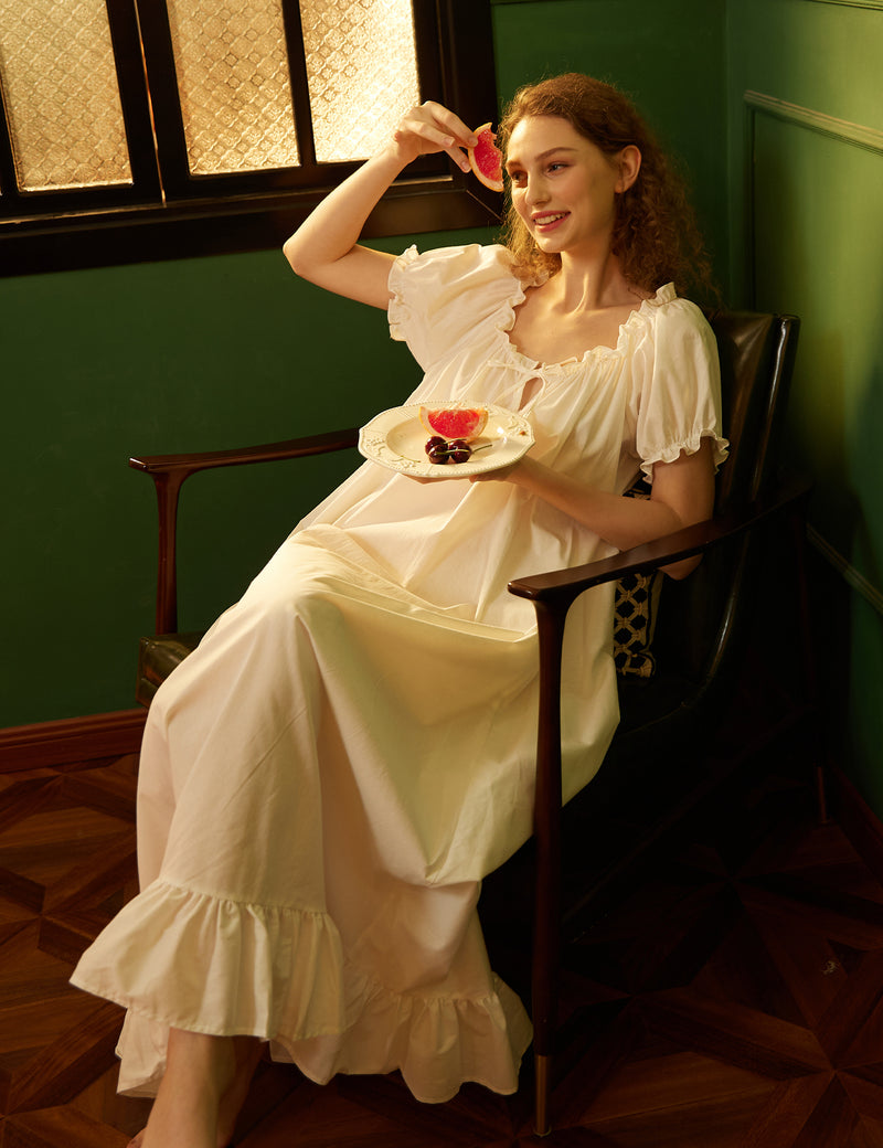 BEAUTELICATE Women Victorian Nightgown Cotton Sleepwear Maternity Nightie Long Oversize