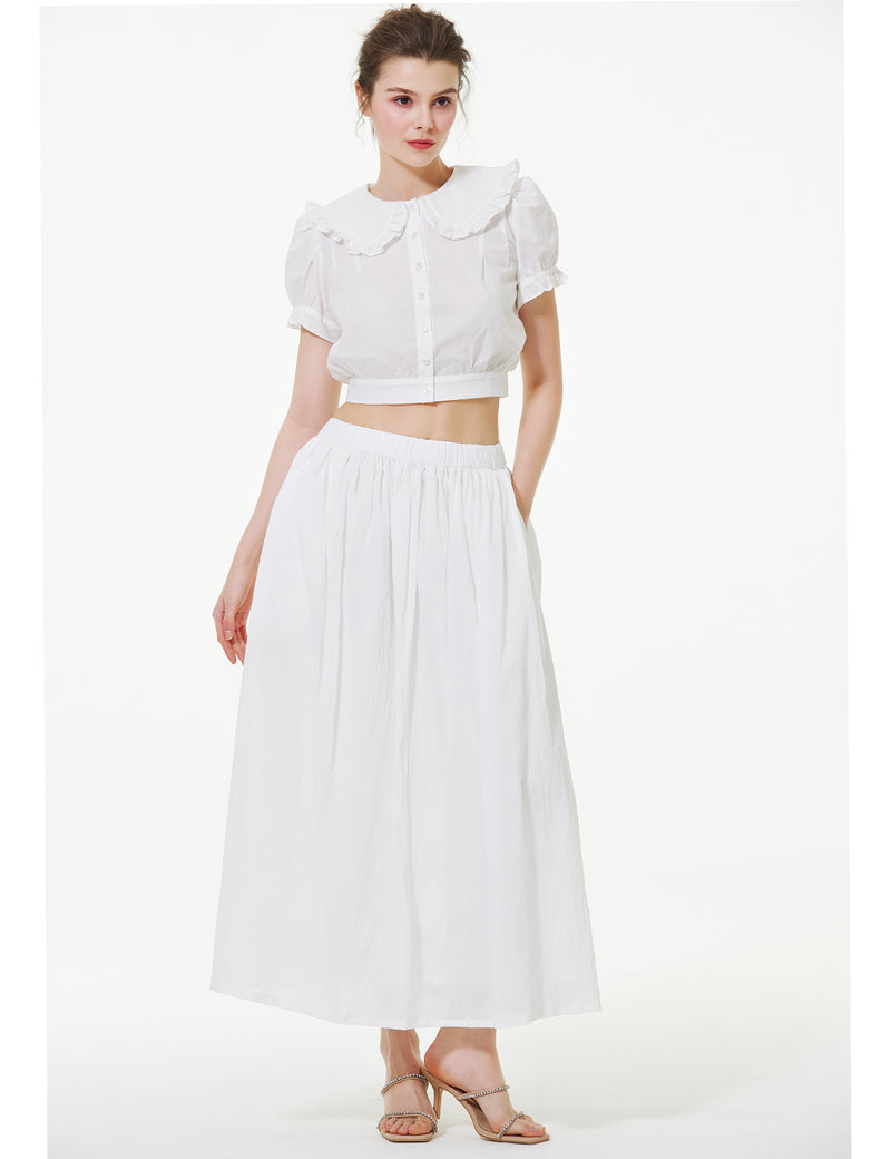 summer cotton skirts long