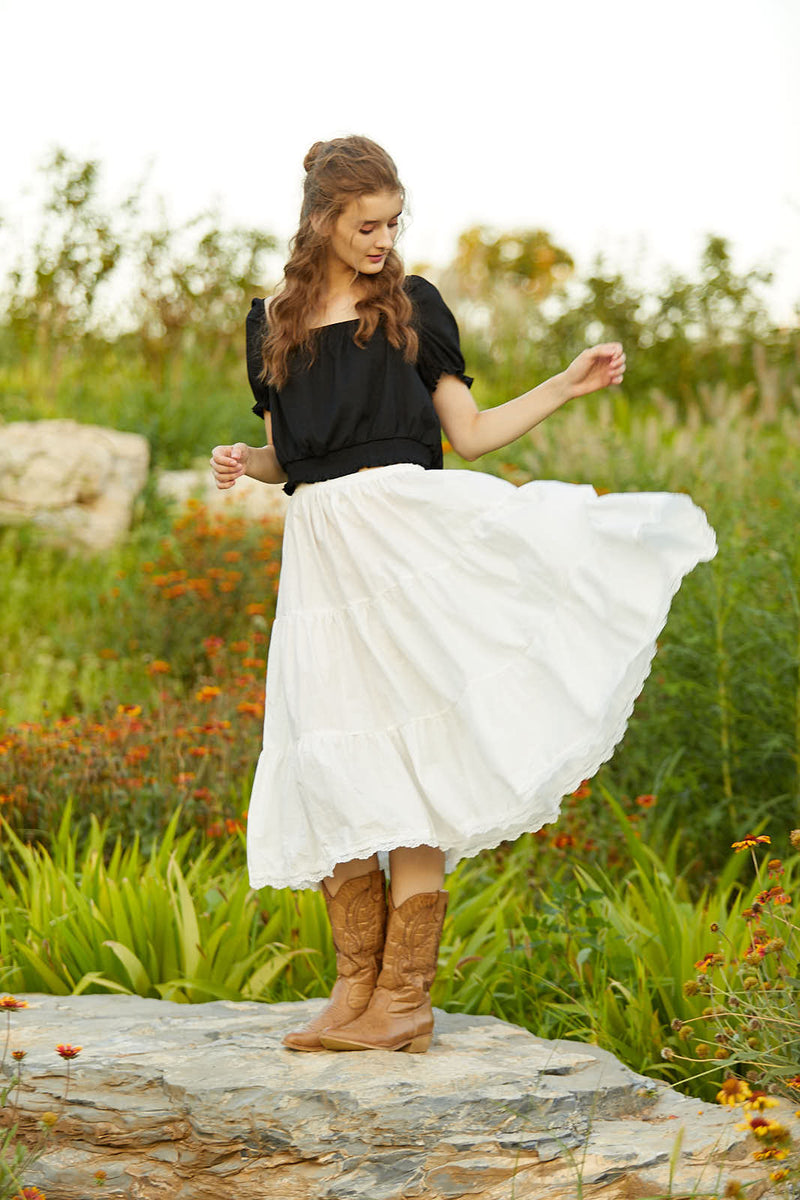 BEAUTELICATE Half Slip Skirt Extender with Lace Underskirt 100% Cotton S/M/L-P40