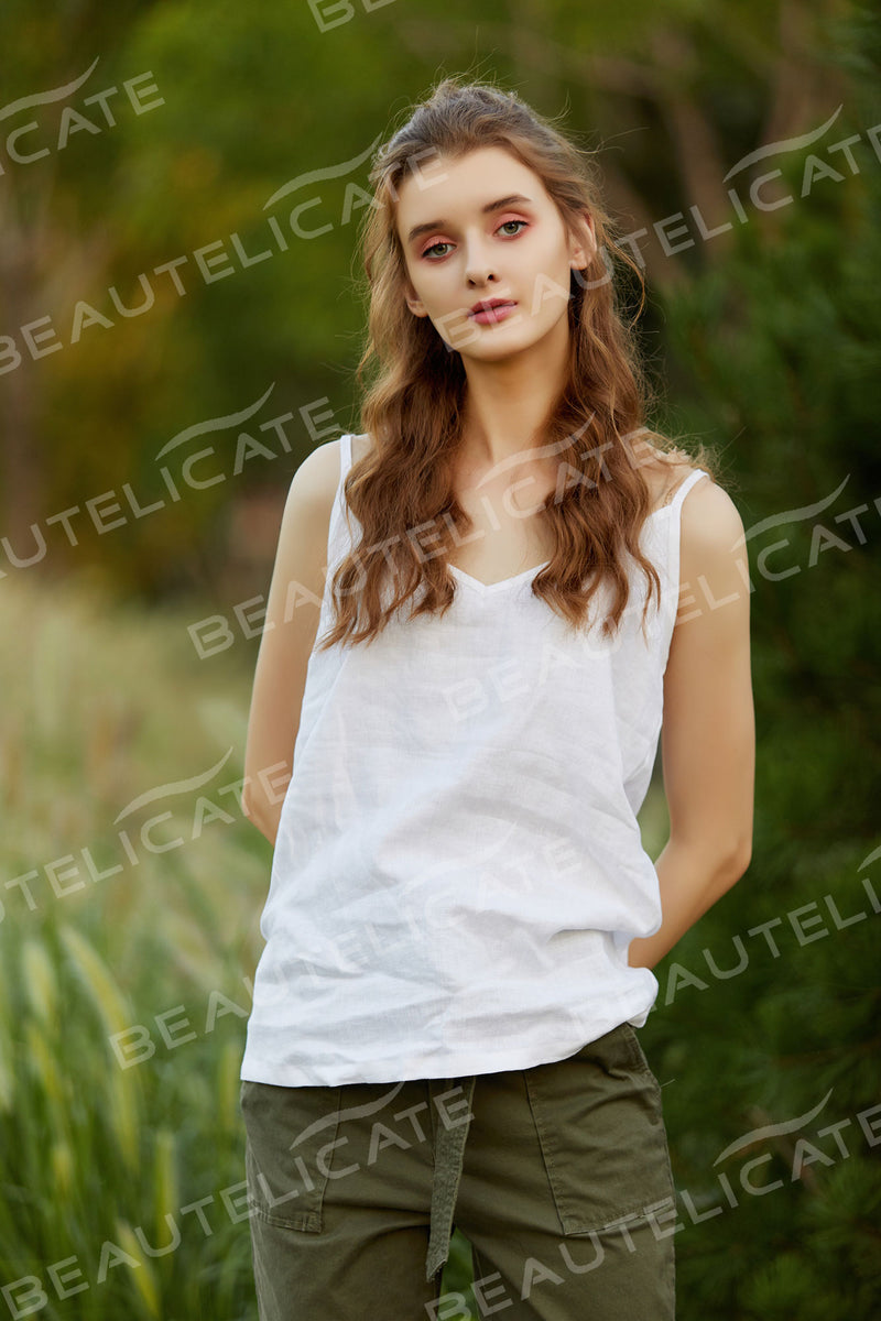 BEAUTELICATE Women Cotton Linen Vest VE-02