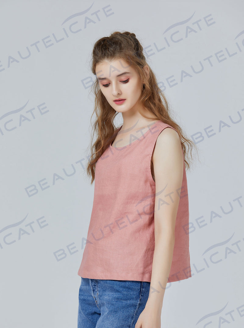 BEAUTELICATE Women Cotton Linen Vest VE-01