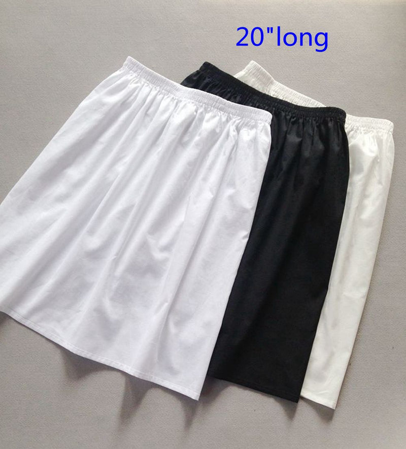 Womens Half Slip 100% Cotton Vintage Underskirt in 5 Lengths White Black Ivory-P23