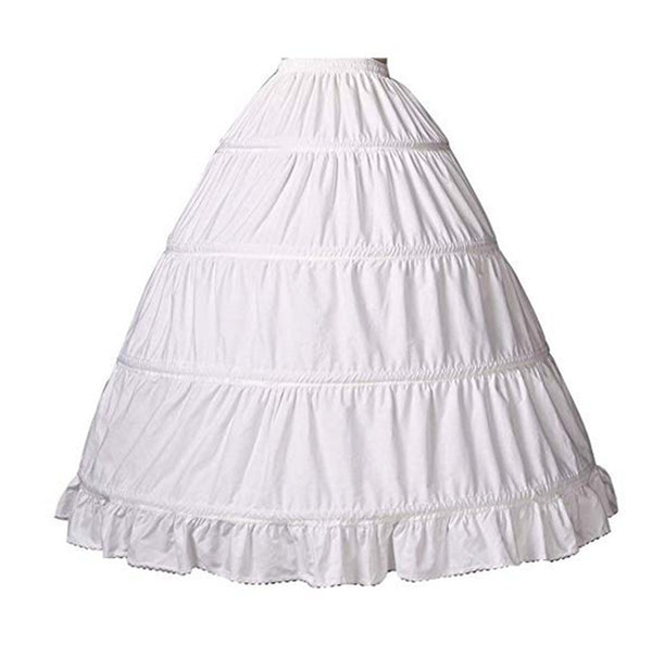 BBSET Women's 4 Hoop Skirt Crinoline Petticoat White Sheer Tulle Underskirt  A-Line Floor Length Half Slips for Women Full Gown Wedding Bridal Dress at   Women's Clothing store