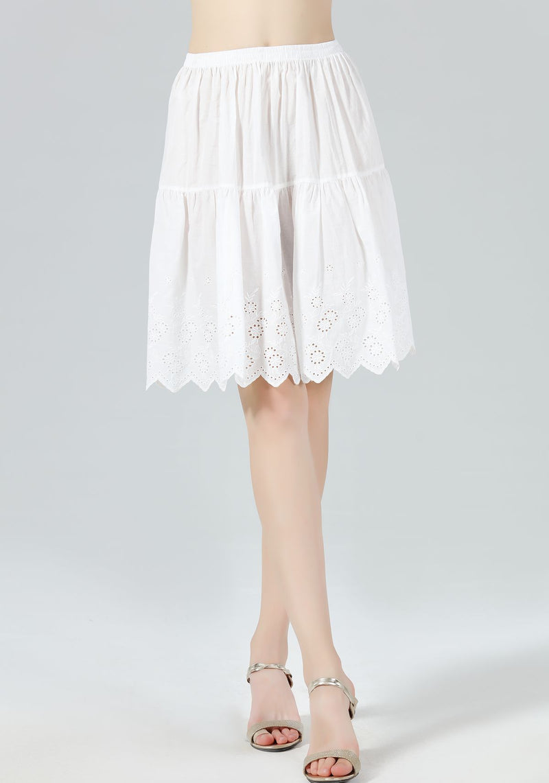 Half Slip Skirt made with 100% Cotton for Ladies with lace