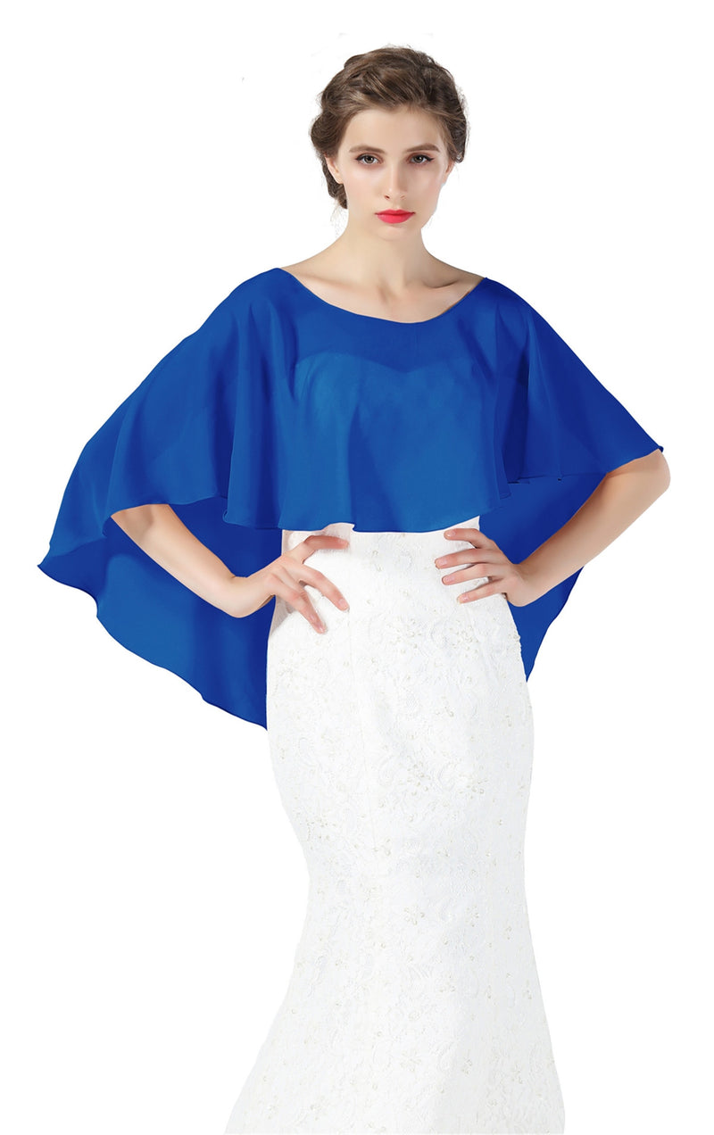 Bridal Capelet Chiffon Cape Shawls High-Low Short Tops For Women Wedding Dresses-S71