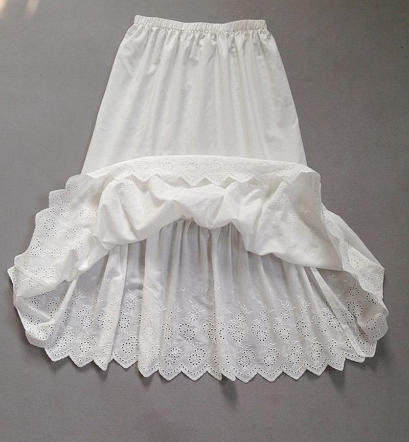 BEAUTELICATE Half Slip Skirt Extender 100% Cotton Vintage Underskirt w