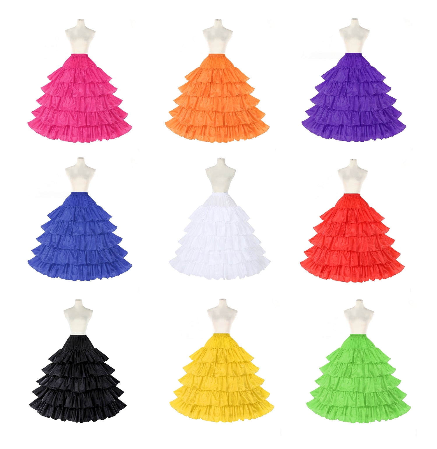 BEAUTELICATE Petticoat Women Underskirt Bridal 4 Hoops for Wedding Dress Gown Floor Length Taffeta Black White Red Plus Size-P34
