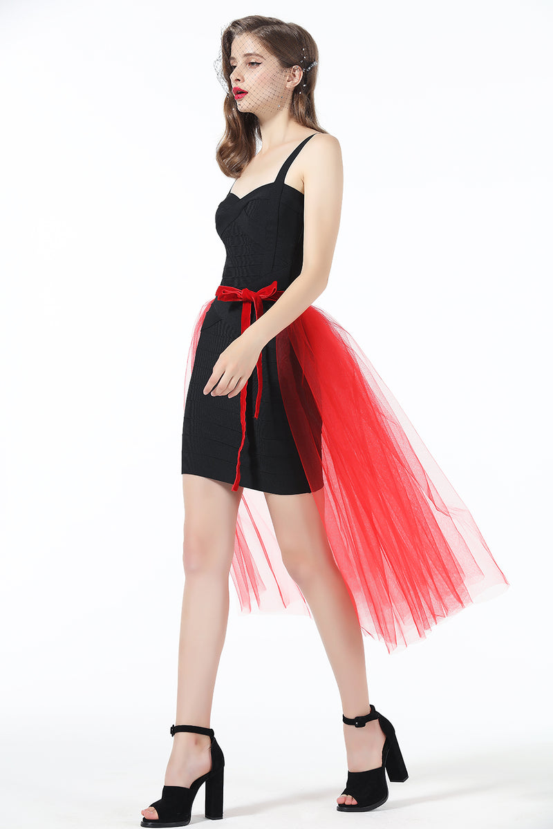 Tulle Overskirt Tutu Detachable Skirt 2 Layered Overlay with Velvet Ribbon for Women Wedding Party-P35
