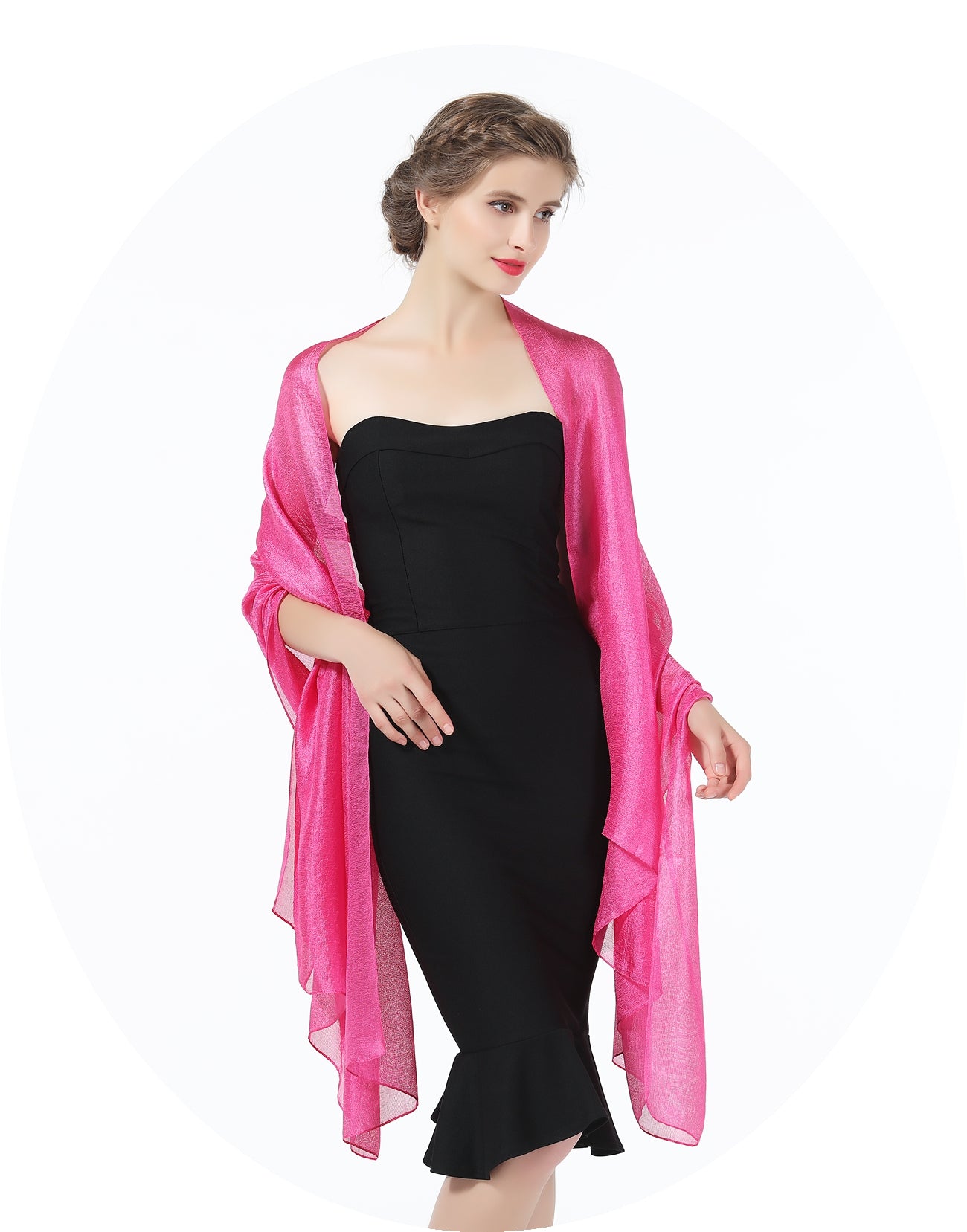 BEAUTELICATE Chiffon Warp Versatile Scarf Shawl Bridal Stole Wedding Shrug for Women's Evening Prom Party-S87