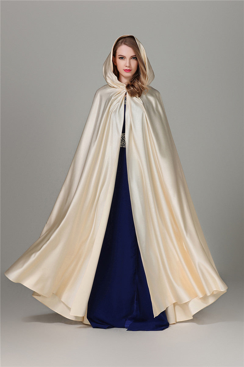 BEAUTELICATE Wedding Hooded Cloak Poncho Full Leng