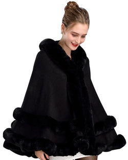 Faux-Fur-Shawl-Black-Fluffy-Autumn/Winter-Shawl-Woman-Coat-Outer-Fur-Coat-Large-Format-Stall-Wedding-Shawl