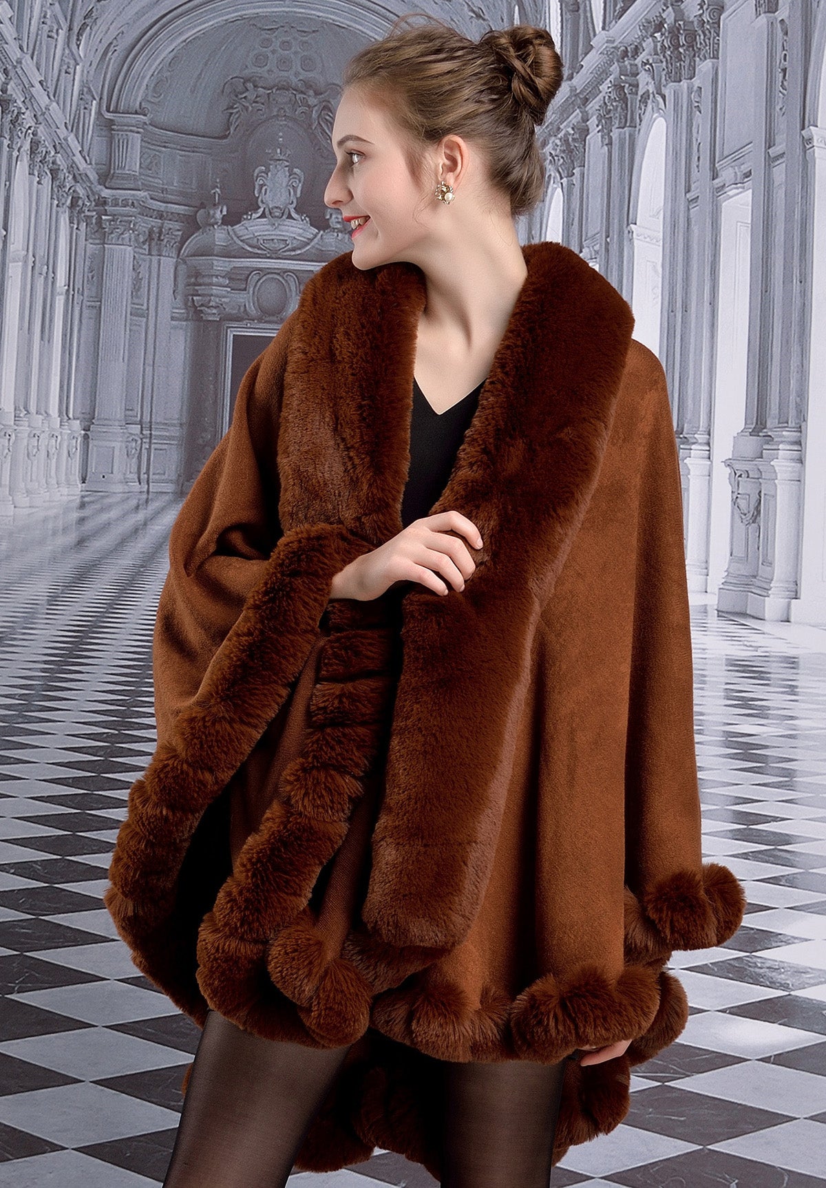 Fur Cape Bridal Fur Wraps And Shawls Blush Nude Faux Fur Bridal