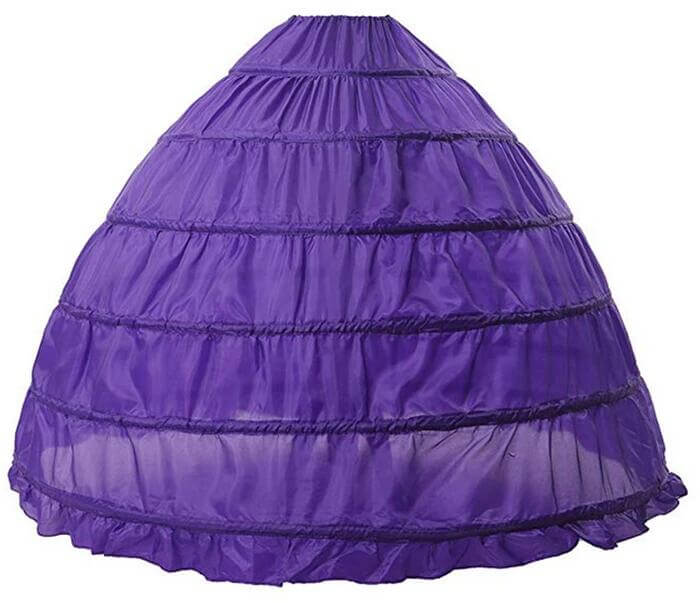 Full-A-line-6-Hoop-Floor-Length-Bridal-Dress-Gown-Slip-Petticoat-Purple