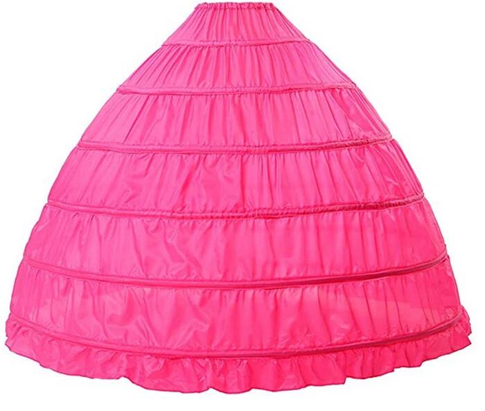 Full-A-line-6-Hoop-Floor-Length-Bridal-Dress-Gown-Slip-Petticoat-Rose