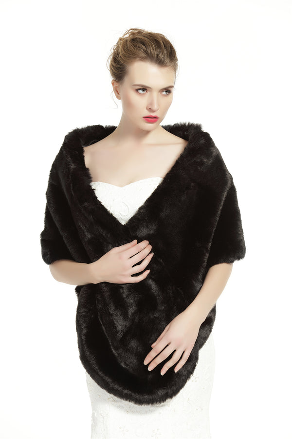 BEAUTELICATE Women's Faux Fur Shawl Stoles Wrap for Bridal/Wedding/Party-S62(12 Colors)