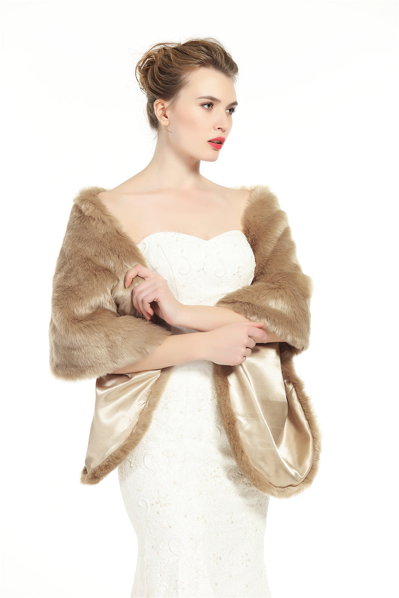 BEAUTELICATE Faux Fur Shawl Wrap Shrug Stole for Women Fall Winter Wedding  Bride Bridesmaid Evening Party(Faux Fur - Silver Grey, M) : :  Fashion