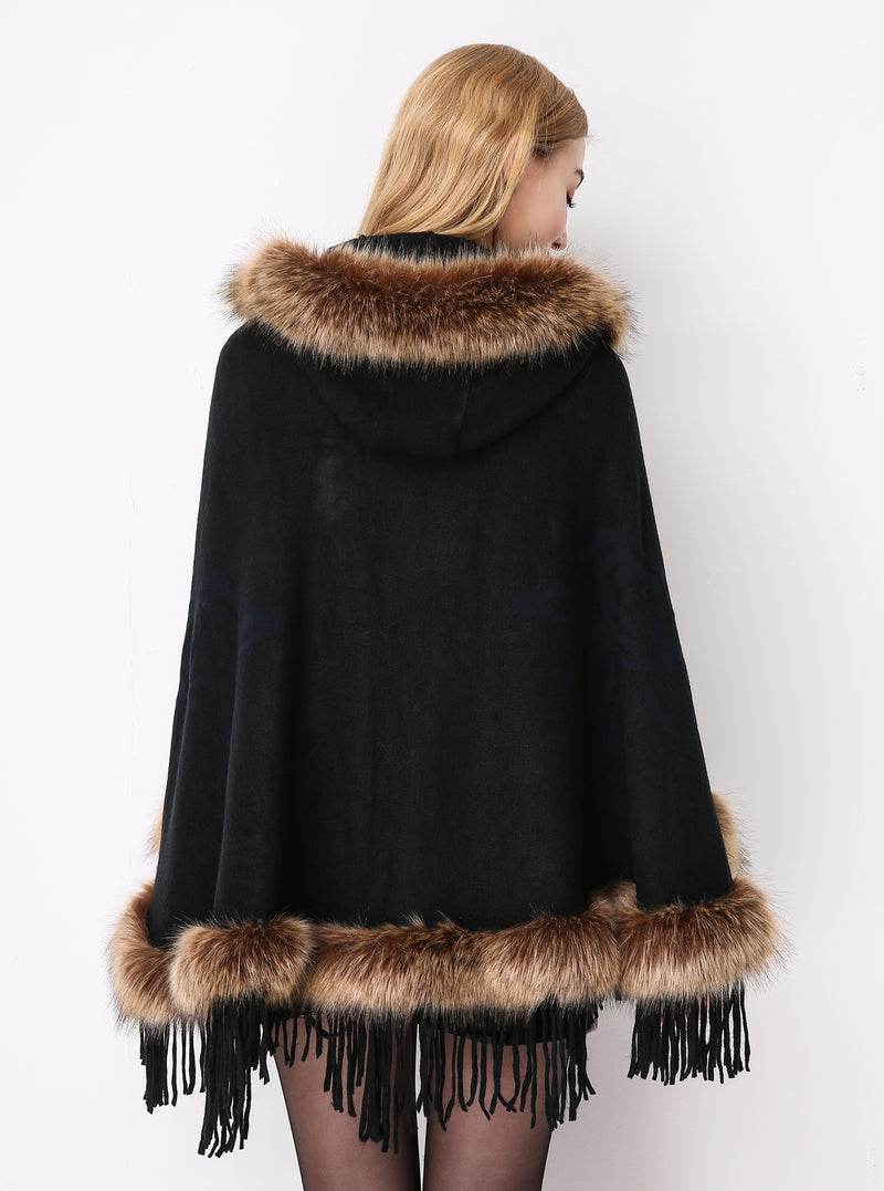 Faux Fur Shawl Wrap Cape Stole Shrug Bridal Winter Wedding with Hook More Colors-S55